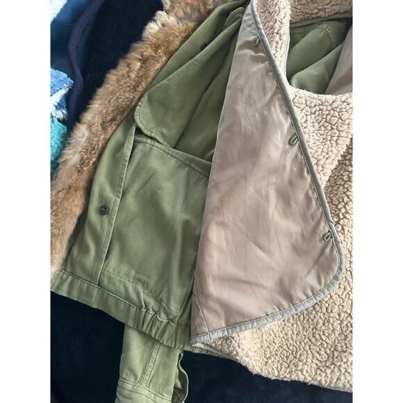 VINTAGE JAPANESE ARMY UTILITY JACKET FUR & SHEARLING LINED, HOODED S - Picture 10 of 12